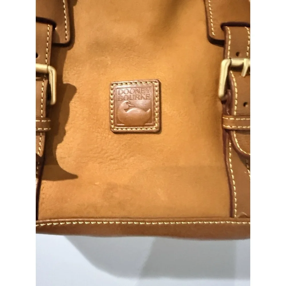 Dooney and Bourke Leather Florentine Satchel  Handbag‎ Crossbody Two Tone Tan N